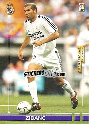 Sticker Zinedine Zidane - Liga 2003-2004. Megafichas n. 156J - Panini