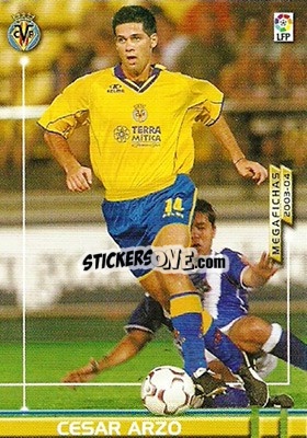 Cromo Cesar Arzo - Liga 2003-2004. Megafichas - Panini