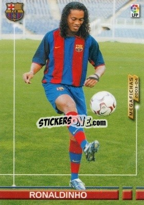 Sticker Ronaldinho - Liga 2003-2004. Megafichas - Panini