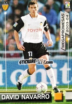 Cromo David Navarro - Liga 2003-2004. Megafichas - Panini