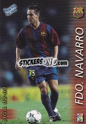 Cromo Fernando Navarro - Liga 2002-2003. Megafichas - Panini