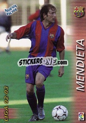 Cromo Mendieta - Liga 2002-2003. Megafichas - Panini