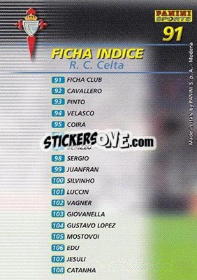 Sticker Indice - Liga 2002-2003. Megafichas - Panini