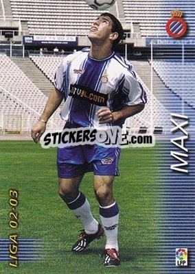 Cromo Maxi Rodríguez - Liga 2002-2003. Megafichas - Panini
