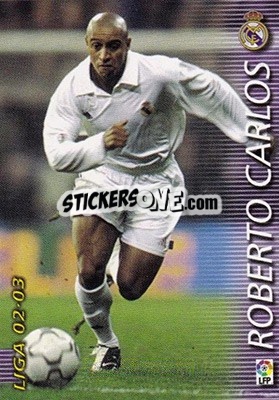 Sticker Roberto Carlos - Liga 2002-2003. Megafichas n. 151 - Panini