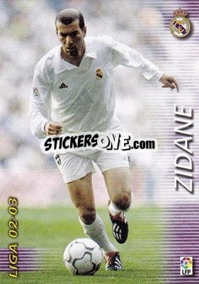 Sticker Zidane - Liga 2002-2003. Megafichas n. 158 - Panini