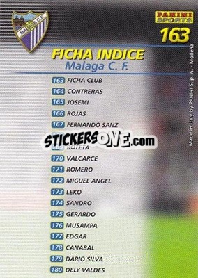 Figurina Indice - Liga 2002-2003. Megafichas - Panini