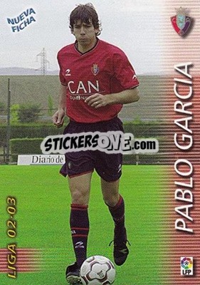 Cromo Pablo Garcia - Liga 2002-2003. Megafichas - Panini