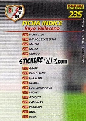 Sticker Indice - Liga 2002-2003. Megafichas n. 235 - Panini
