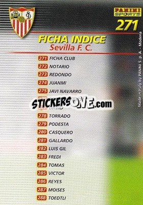 Sticker Indice - Liga 2002-2003. Megafichas n. 271 - Panini