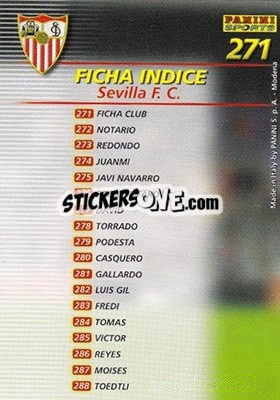 Sticker Indice - Liga 2002-2003. Megafichas - Panini