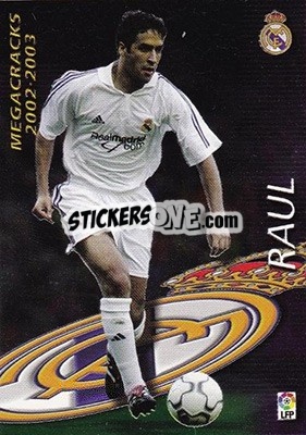 Sticker Raul González - Liga 2002-2003. Megafichas n. 380 - Panini