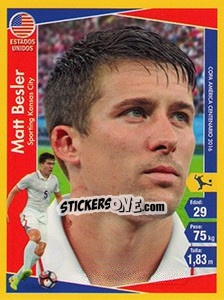 Sticker Matt Besler - Copa América Centenario. USA 2016 n. 18 - Navarrete