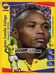 Sticker Juan Camilo Zúñiga - Copa América Centenario. USA 2016 n. 31 - Navarrete