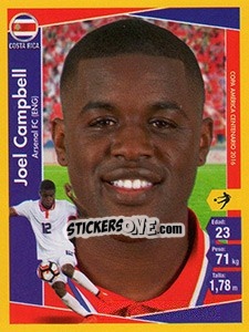 Sticker Joel Campbell - Copa América Centenario. USA 2016 n. 59 - Navarrete