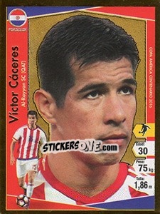 Cromo Víctor Cáceres - Copa América Centenario. USA 2016 - Navarrete
