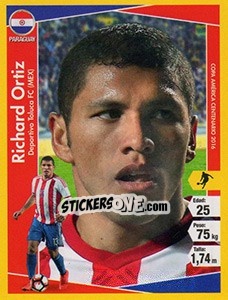Sticker Richard Ortiz - Copa América Centenario. USA 2016 n. 71 - Navarrete