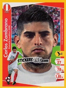 Sticker Carlos Zambrano - Copa América Centenario. USA 2016 - Navarrete