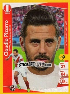 Sticker Claudio Pizarro - Copa América Centenario. USA 2016 - Navarrete