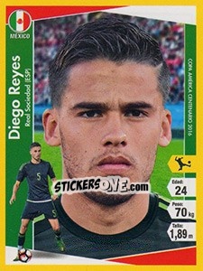 Sticker Diego Reyes - Copa América Centenario. USA 2016 n. 150 - Navarrete