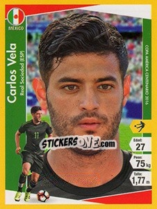 Cromo Carlos Vela - Copa América Centenario. USA 2016 - Navarrete