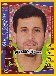 Figurina César González - Copa América Centenario. USA 2016 - Navarrete