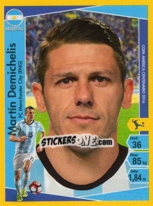 Sticker Martin Demichelis - Copa América Centenario. USA 2016 n. 220 - Navarrete
