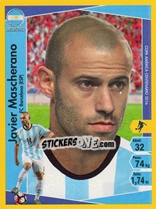 Sticker Javier Mascherano - Copa América Centenario. USA 2016 n. 225 - Navarrete