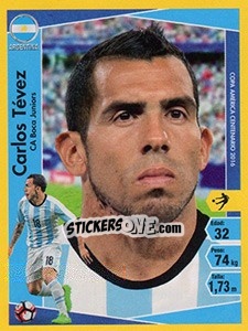 Sticker Carlos Tévez - Copa América Centenario. USA 2016 - Navarrete