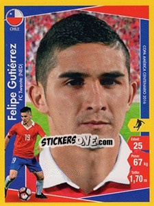 Sticker Felipe Gutiérrez - Copa América Centenario. USA 2016 - Navarrete