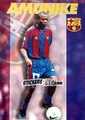 Sticker Amunike - FC Barcelona 1996-1997 - Panini