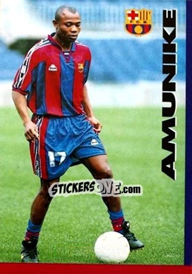 Cromo Amunike - FC Barcelona 1996-1997 - Panini