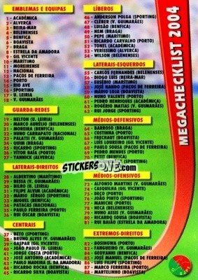 Sticker Checklist - Megacraques 2003-2004 n. 143 - Panini