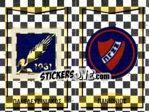 Cromo Badge Πανελευσινιακοσ / Badge Πανιωνιοσ - Podosfairo 1996-1997 - Panini