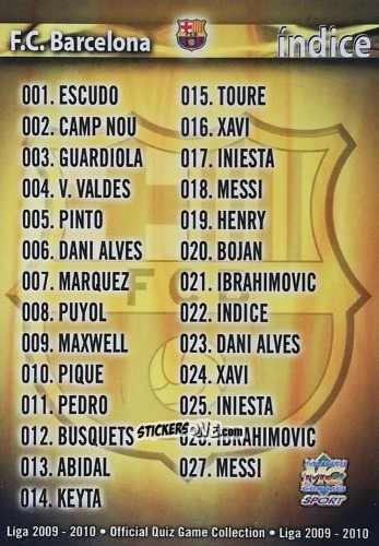 Sticker Indice - Campeonato Nacional De Liga 2009-2010 n. 22 - Mundicromo