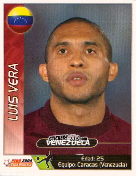 Cromo Luis Vera - Copa América. Perù 2004 n. 72 - Navarrete
