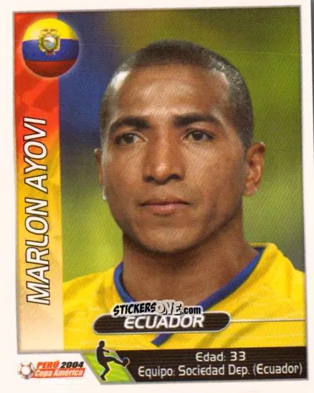 Sticker Marlon Ayovi - Copa América. Perù 2004 n. 161 - Navarrete