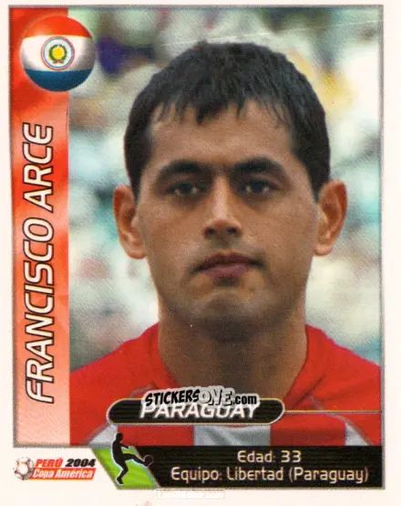 Sticker Francisco Arce - Copa América. Perù 2004 n. 203 - Navarrete