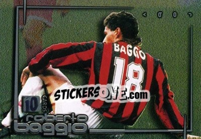 Sticker Milan - Roberto Baggio Cards 1999 n. 13 - Panini
