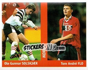 Sticker Ole Gunnar Solskjaer / tore Andre Flo - World Cup France 98 n. 47 - Ds