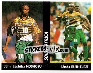 Figurina John Leshiba Moshoeu / Linda Buthelezi - World Cup France 98 n. 140 - Ds