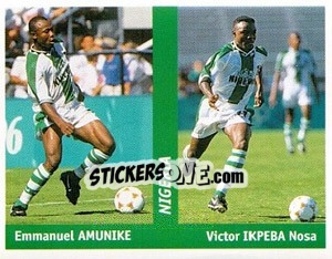 Figurina Emmanuel Amunike / Victor Ikpeba Nosa - World Cup France 98 n. 172 - Ds