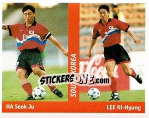 Sticker Ha Seok Ju / Lee Ki-Hyung - World Cup France 98 n. 190 - Ds