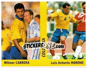 Sticker Wilmer Cabrera / luis Antonio Moreno - World Cup France 98 n. 314 - Ds