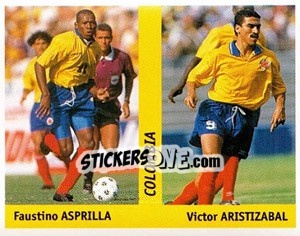 Sticker Faustino Asprilla / Victor Aristizabal - World Cup France 98 n. 319 - Ds