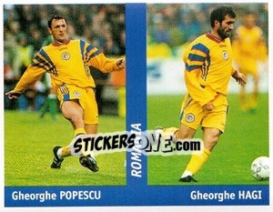 Sticker Gheorghe Popescu / Gheorghe Hagi - World Cup France 98 n. 324 - Ds