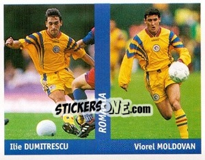 Sticker Ilie Dumitrescu / Viorel Moldovan - World Cup France 98 - Ds