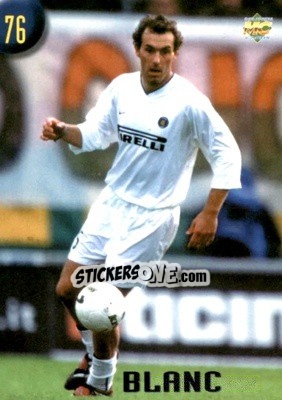 Sticker Laurent Blanc - Calcio 1999-2000 Etichetta Nera n. 76 - Mundicromo