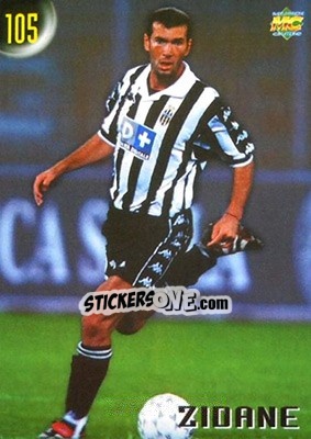 Sticker Zidane - Calcio 1999-2000 Etichetta Nera n. 105 - Mundicromo