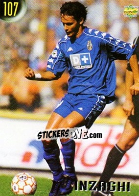 Sticker F.Inzaghi - Calcio 1999-2000 Etichetta Nera n. 107 - Mundicromo